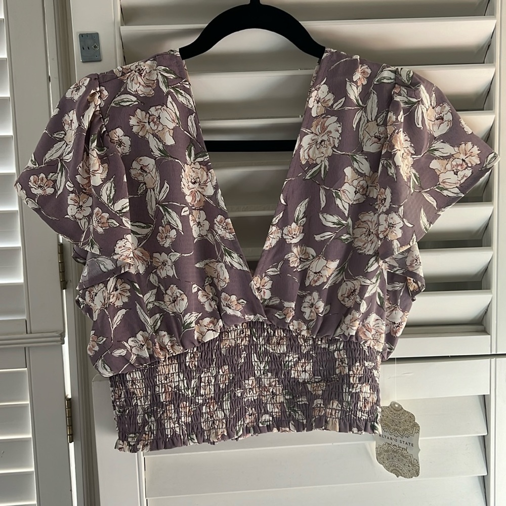 Altar’d State Lavender Floral Crop Top